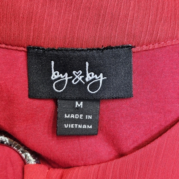 by & by Sheer Layered Asymmetrical Cold Shoulder Pullover Blouse Size M - Picture 7 of 9